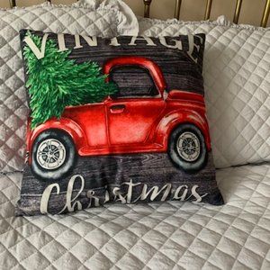Set of 2 New Farmhouse Truck Winter-themed Pillow Covers